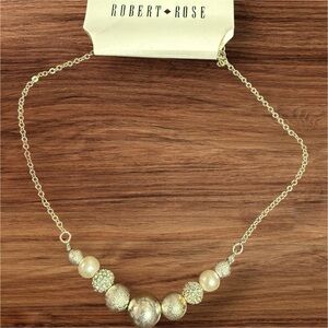 Robert Rose Gold and Silver Beaded Necklace